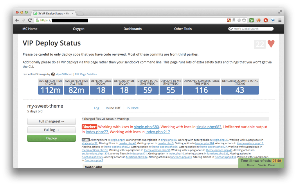 VIP Deploy Status-inline-diff