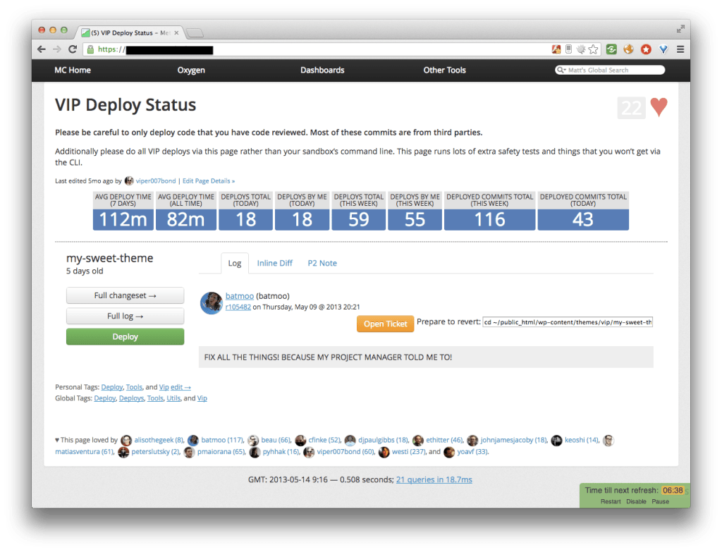 VIP Deploy Status